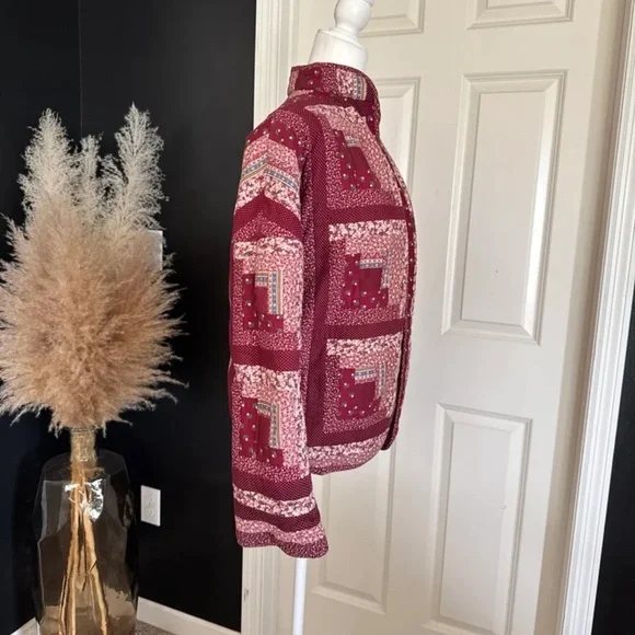 Quilted Reversible Open Front Jacket with Pockets size Small - Picture 4 of 11